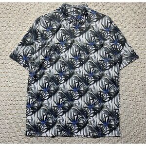 Ariat‎ Tek Shirt Mens Sz L Gray White Blue Polo Shirt Hawaiian Short Sleeve